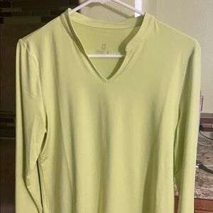 Light Green V-Neck Long Sleeve Women's Top